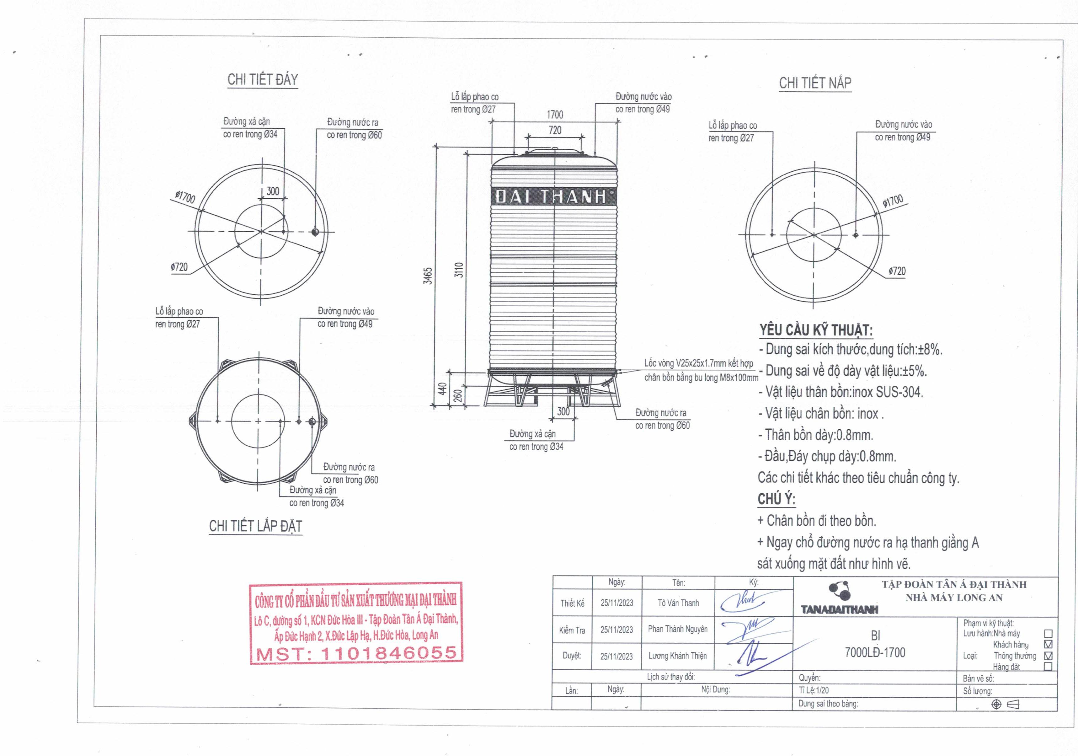 ban ve bon nuoc inox dai thanh 7000 lit dung